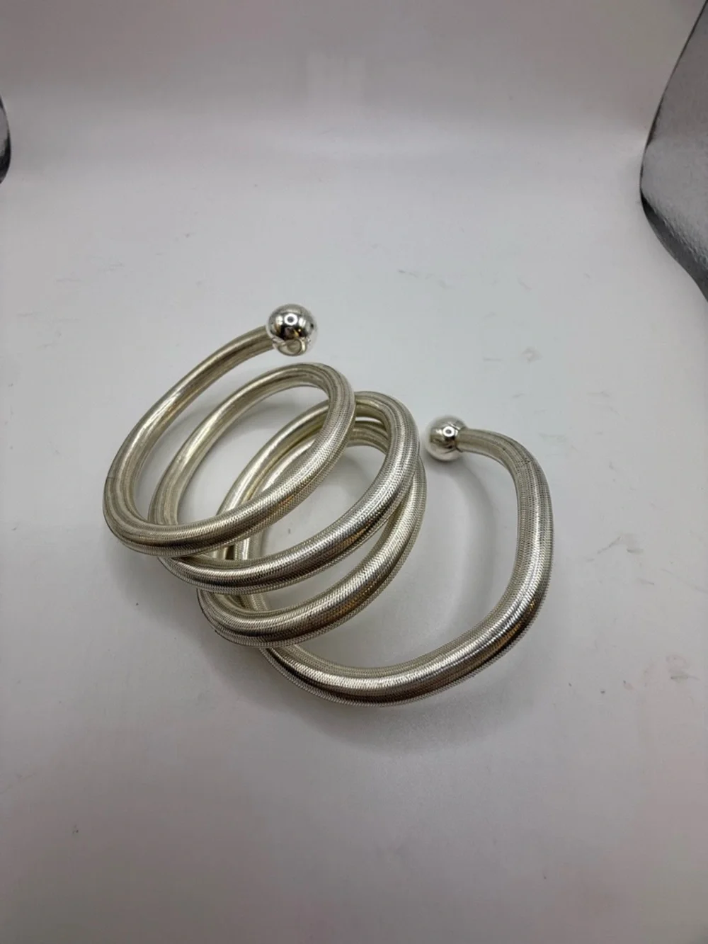 925 Italy Flexible Coil Necklace Wrap Bracelet 4-in-1 Snake Chain Silver